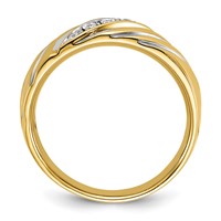 IBGoodman 14K Ring with White Rhodium 0.17 Carat Lab Grown Diamond VS SI+ G+ Complete Polished and Grooved Men's view 2