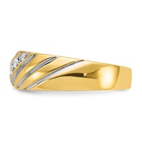 IBGoodman 14K Ring with White Rhodium 0.17 Carat Lab Grown Diamond VS SI+ G+ Complete Polished and Grooved Men's view 3