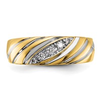 IBGoodman 14K Ring with White Rhodium 0.17 Carat Lab Grown Diamond VS SI+ G+ Complete Polished and Grooved Men's view 4