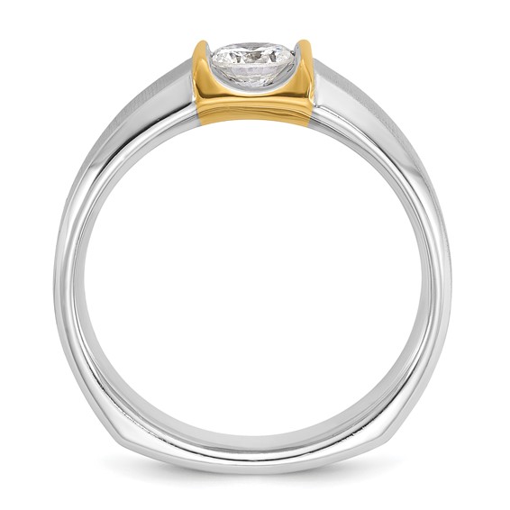 IB Goodman 14k Two-tone Mens 1/2 carat Diamond Complete Ring