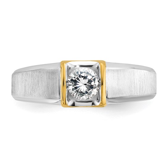IB Goodman 14k Two-tone Mens 1/2 carat Diamond Complete Ring