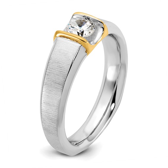 IB Goodman 14k Two-tone Mens 1/2 carat Diamond Complete Ring