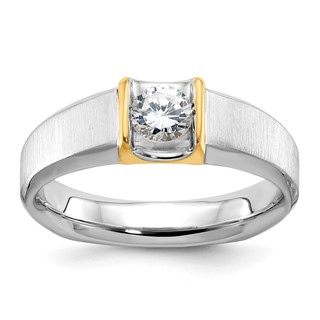 IB Goodman 14k Two-tone Mens 1/2 carat Diamond Complete Ring