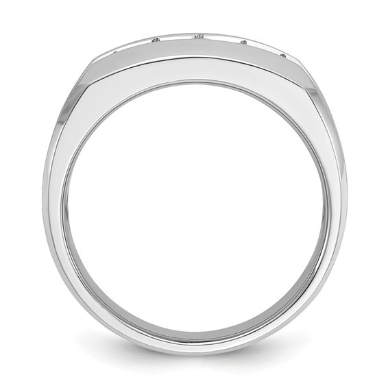 10k White Gold IBGoodman Men's Polished & Satin 5-Stone Ring Mounting