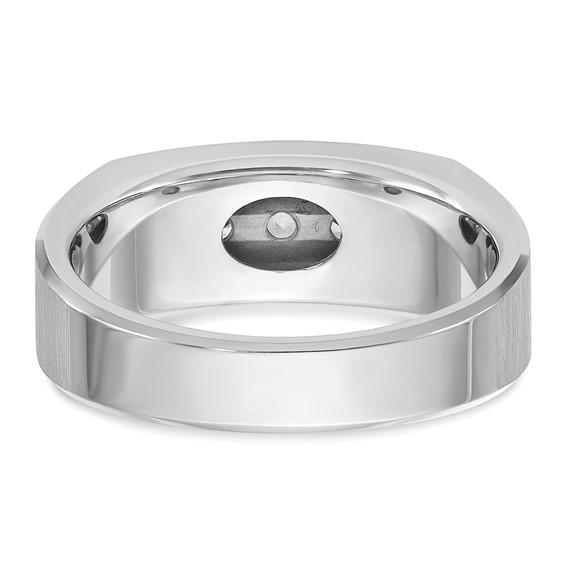10k White Gold IBGoodman Men's Polished & Satin 5-Stone Ring Mounting