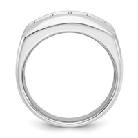 IBGoodman 14K White Gold 1 Carat Lab Grown Diamond VS SI+ G+ Five Stone Complete Polished and Satin Men's Ring view 2