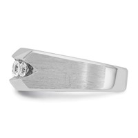 IBGoodman 14K White Gold 1 Carat Lab Grown Diamond VS SI+ G+ Five Stone Complete Polished and Satin Men's Ring view 3