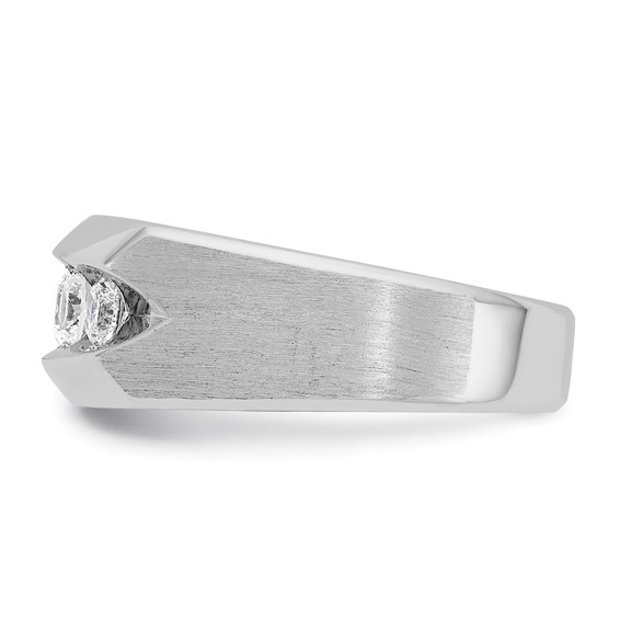 IBGoodman 14k White Gold 1 carat Lab Grown Diamond VS/SI+ G+ Five Stone Complete Polished and Satin Men's Ring