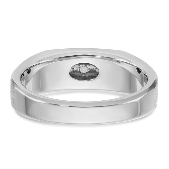 10k White Gold IBGoodman Men's Polished & Satin 5-Stone Ring Mounting