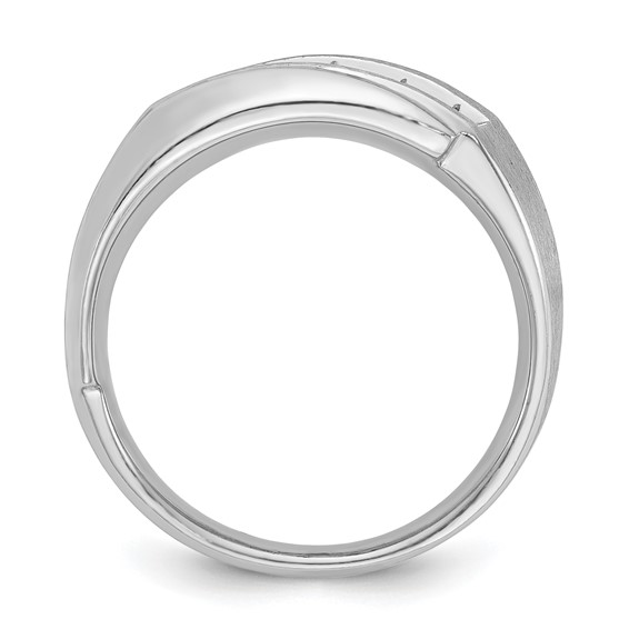 IB Goodman 14k White Gold Mens Polished and Satin 5-Stone Ring Mounting