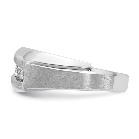 IB Goodman 14k White Gold Mens Polished and Satin 5-Stone Ring Mounting