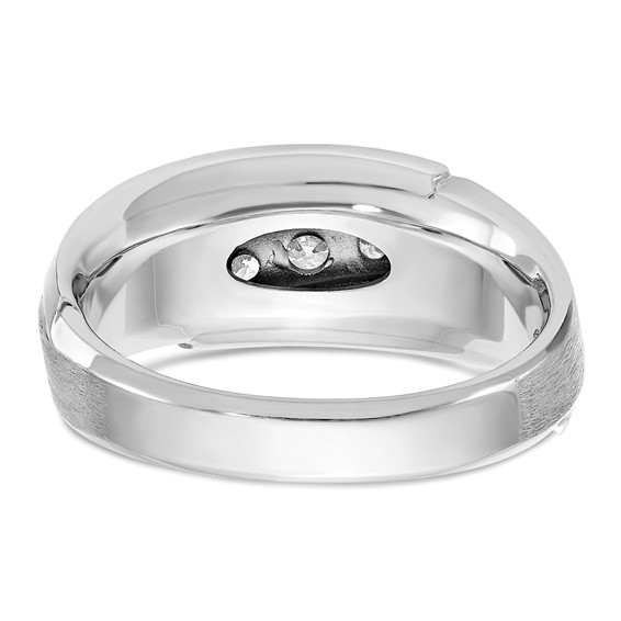 IB Goodman 14k White Gold Mens Polished and Satin 5-Stone Ring Mounting