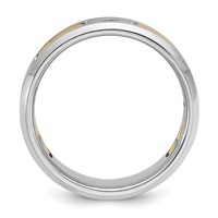 IBGoodman 14K Two-tone 0.17 Carat Lab Grown Diamond VS SI+ G+ Polished and Satin Cut-Out Three Stone Complete Men's Ring view 2