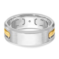 IBGoodman 14K Two-tone 0.17 Carat Lab Grown Diamond VS SI+ G+ Polished and Satin Cut-Out Three Stone Complete Men's Ring view 5