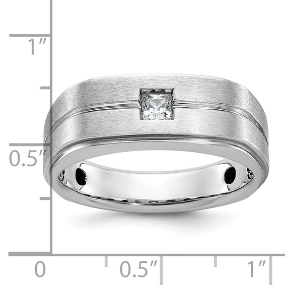 Men's WG Solitaire Ring with Soft Satin Finish