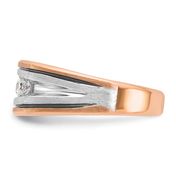 10k White/Rose Gold IBGoodman Men's Polished/Satin 5-Stone Ring Mtg