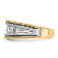 IBGoodman 14K Two-tone Ring with Black Rhodium 1 Carat Lab Grown Diamond VS SI+ G+ Five Stone Complete Men's view 3