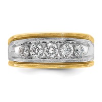IBGoodman 14K Two-tone Ring with Black Rhodium 1 Carat Lab Grown Diamond VS SI+ G+ Five Stone Complete Men's view 4