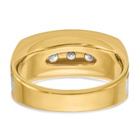 IBGoodman 14K Two-tone Ring with Black Rhodium 1 Carat Lab Grown Diamond VS SI+ G+ Five Stone Complete Men's view 5