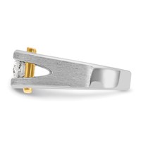 IBGoodman 14K Two-tone 0.75 Carat Lab Grown Diamond VS SI+ G+ Three Stone Complete Polished and Cut Out Men's Ring view 3