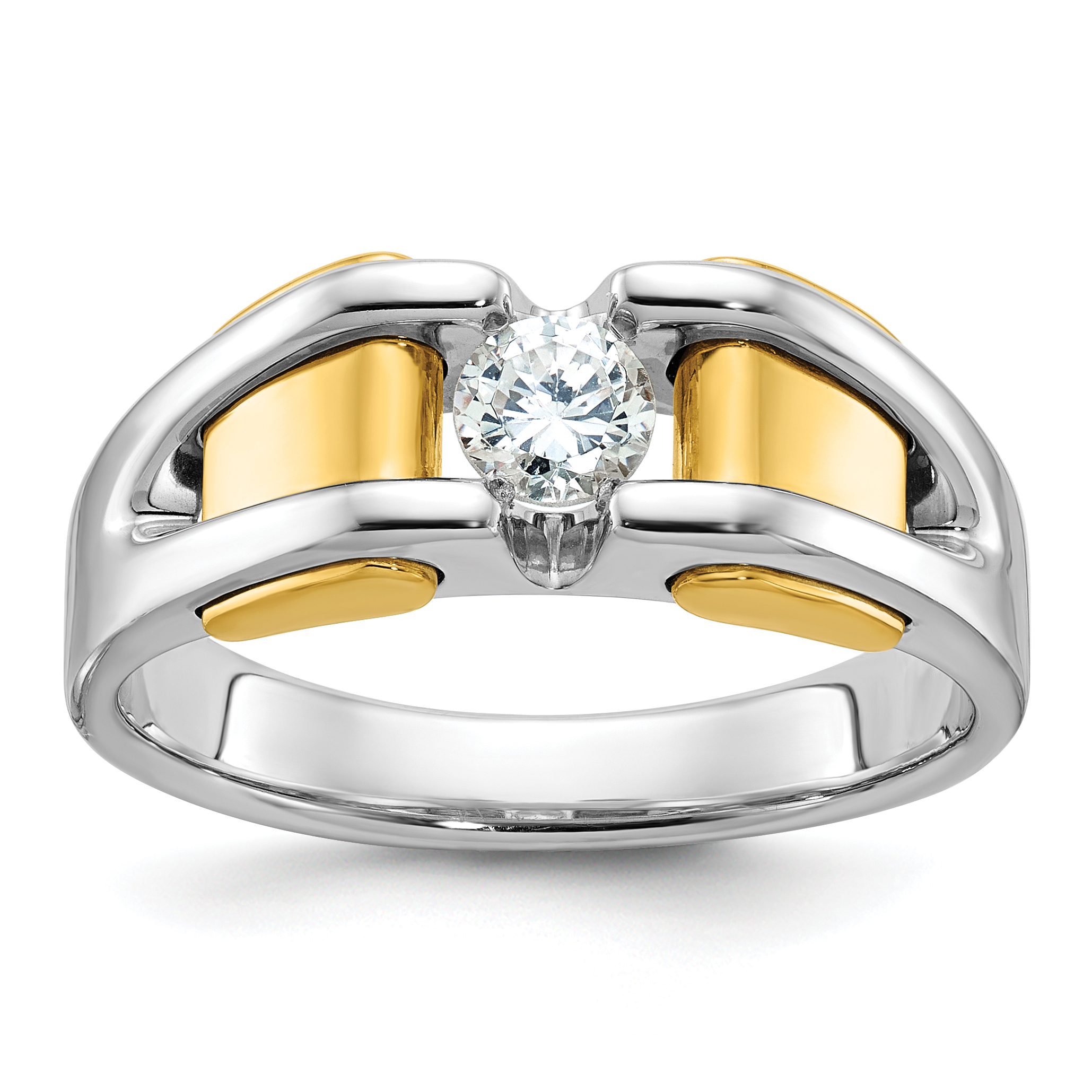 10k Two-tone IBGoodman Men's Diamond Complete Ring (B63456-0WYA)
