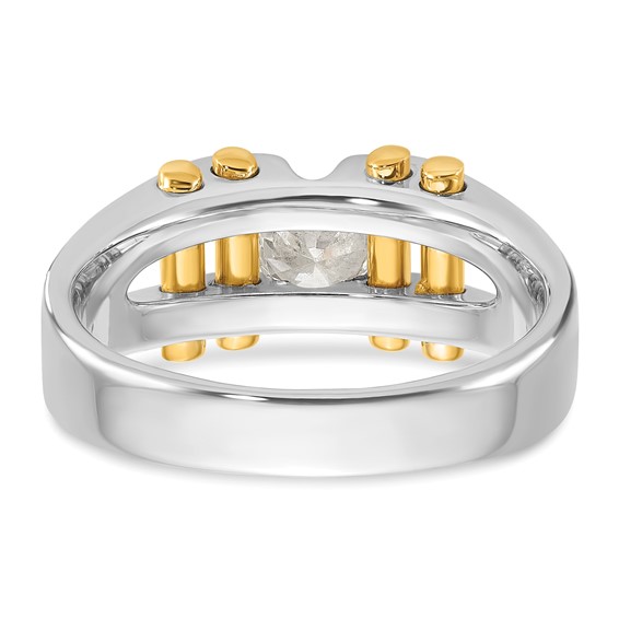 14ktt IBGoodman Men's Polished Satin & Cut-Out Solitaire Ring RAW CAST