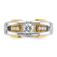 IBGoodman 14K Two-tone 0.50 Carat Lab Grown Diamond VS SI+ G+ Complete Men's Ring view 4