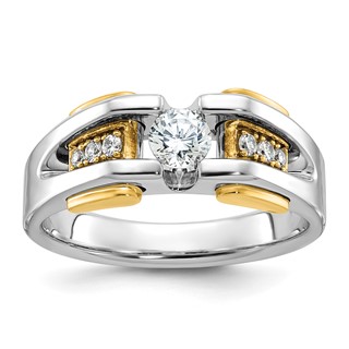 IB Goodman 14k Two-tone Mens 1/2 carat Diamond Complete Ring
