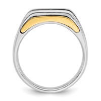 IBGoodman 14K Two-tone 1 Carat Lab Grown Diamond VS SI+ G+ Three Stone Complete Men's Ring view 2