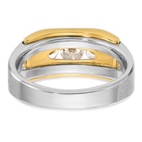 IBGoodman 14K Two-tone 1 Carat Lab Grown Diamond VS SI+ G+ Three Stone Complete Men's Ring view 5