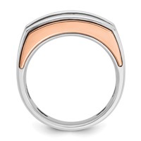 IBGoodman 14K Two Tone Rose and White Gold 1 Carat Lab Grown Diamond VS SI+ G+ Complete Five Stone Cut Out Men's Ring view 2