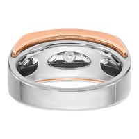 IBGoodman 14K Two Tone Rose and White Gold 1 Carat Lab Grown Diamond VS SI+ G+ Complete Five Stone Cut Out Men's Ring view 5