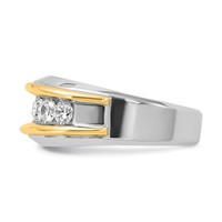 IBGoodman 14K Two-tone 1.50 Carat Lab Grown Diamond VS SI+ G+ Complete Men's Ring view 3