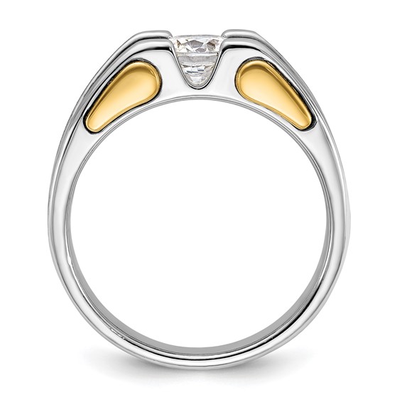 IB Goodman 14k Two-tone Mens Polished and Satin Ring Mounting