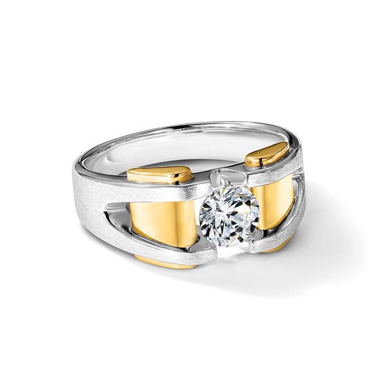 IB Goodman 14k Two-tone Mens Polished and Satin Ring Mounting