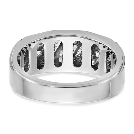 IBGoodman 14k White Gold Men's Polished and Satin 1/2 Carat AA Quality Diamond Ring