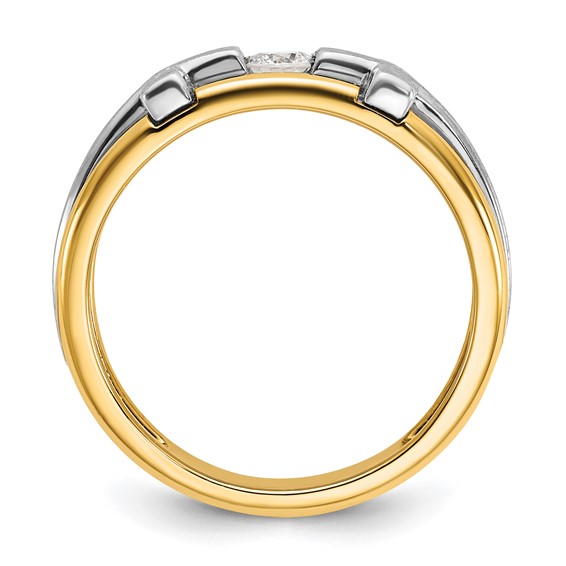 Gold Men's Diamond Cross Rings