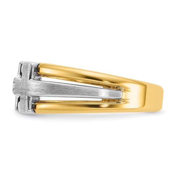 Gold Men's Diamond Cross Rings