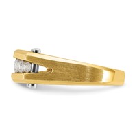 IBGoodman 14K Two-tone 0.50 Carat Lab Grown Diamond VS SI+ G+ Five Stone Complete Polished and Satin Men's Ring view 3