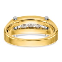 IBGoodman 14K Two-tone 0.50 Carat Lab Grown Diamond VS SI+ G+ Five Stone Complete Polished and Satin Men's Ring view 5