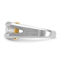 IBGoodman 14K White Gold 0.75 Carat Lab Grown Diamond VS SI+ G+ Five Stone Complete Polished and Satin Men's Ring view 3