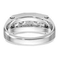 IBGoodman 14K White Gold 0.75 Carat Lab Grown Diamond VS SI+ G+ Five Stone Complete Polished and Satin Men's Ring view 5