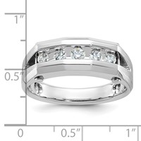 IBGoodman 14K White Gold Five Stone Polished and Satin Men's Ring Mounting view 3