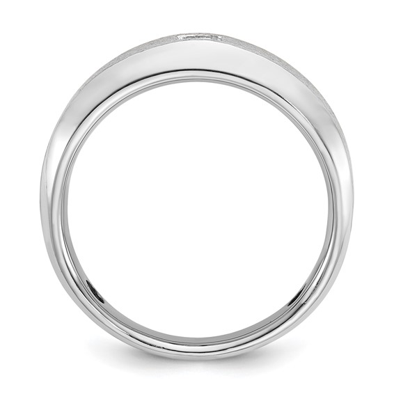 IB Goodman 14k White Gold Mens Polished and Satin Diamond Ring Mounting