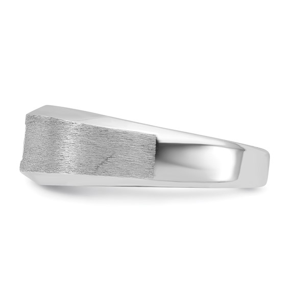 IB Goodman 14k White Gold Mens Polished and Satin Diamond Ring Mounting