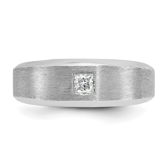 IB Goodman 14k White Gold Mens Polished and Satin Diamond Ring Mounting