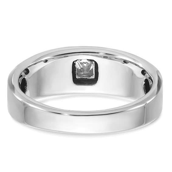 IB Goodman 14k White Gold Mens Polished and Satin Diamond Ring Mounting