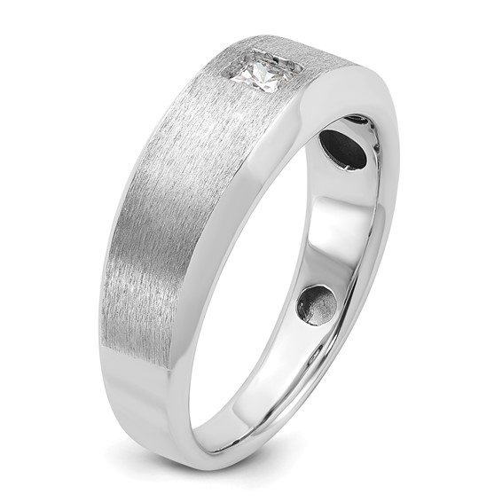 IB Goodman 14k White Gold Mens Polished and Satin Diamond Ring Mounting