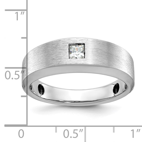 IB Goodman 14k White Gold Mens Polished and Satin Diamond Ring Mounting