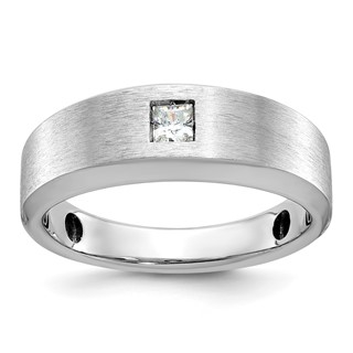 IB Goodman 14k White Gold Mens Polished and Satin Diamond Ring Mounting